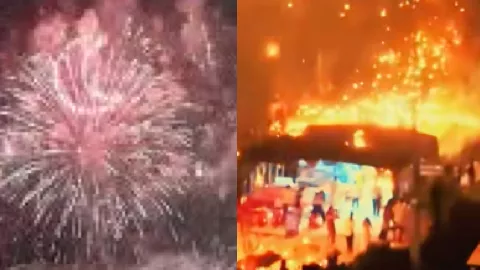 浏阳河景区无人机烟花表演